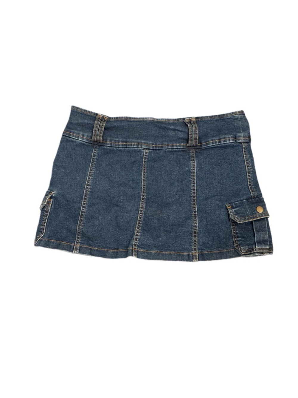 Refuge Denim Cargo Mini Skort in Dark Blue Wash Size Medium - Picture 4 of 6